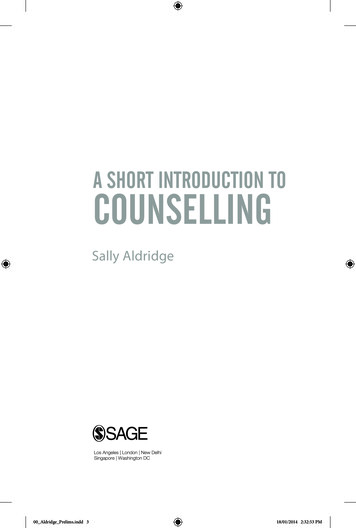 A SHORT INTRODUCTION TO COUNSELLING