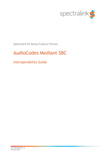 AudioCodes Mediant SBC - Spectralink