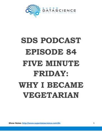 SDS PODCAST EPISODE 84 FIVE MINUTE FRIDAY: WHY I 