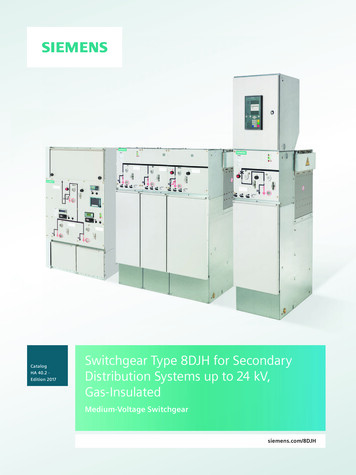 Switchgear Type 8DJH For Secondary Distribution Systems Up .