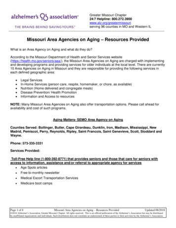 Missouri Area Agencies On Aging Resources Provided