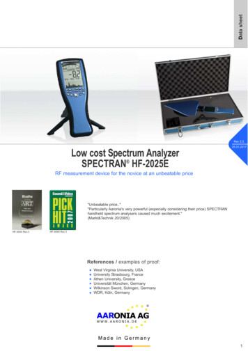 Aaronia Spectran HF-2025E Datasheet