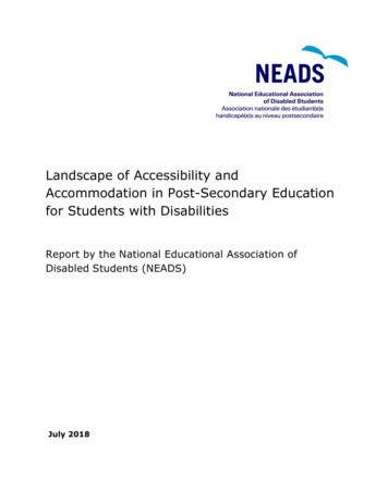 Landscape Of Accessibility And Accommodation In Post-Secondary . - NEADS