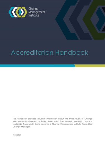 Accreditation Handbook - Change Management Institute