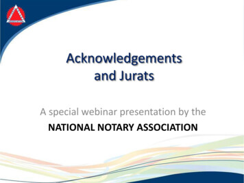 Acknowledgements And Jurats