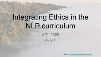Integrating Ethics In The NLP Curriculum