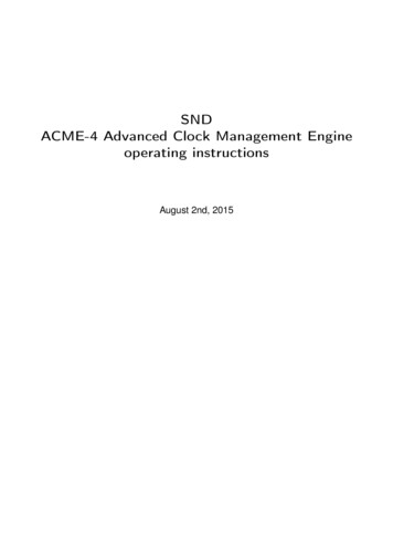 SND ACME-4 Advanced Clock Management Engine Operating .