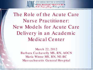 The Role Of The Acute Care Nurse Practitioner - Yola