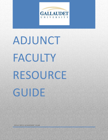 Adjunct Faculty Resource Guide - Gallaudet University