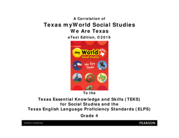 A Correlation Of Texas MyWorld Social Studies