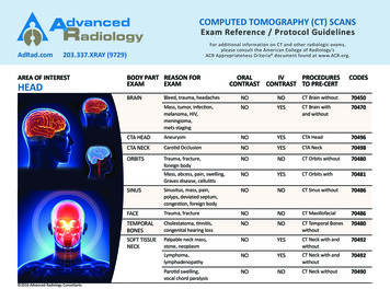 COMPUTED TOMOGRAPHY (CT) SCANS Exam Reference / 