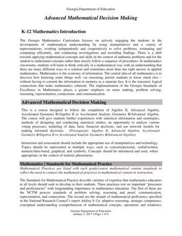 Advanced Mathematical Decision Making - Georgia Standards