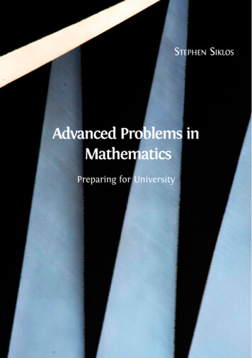Advanced Problems In Mathematics - Colmanweb