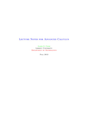 Lecture Notes For Advanced Calculus - Supermath.info