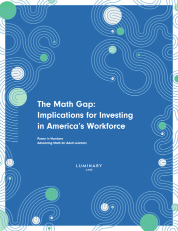 The Math Gap: Implications For Investing In America's .