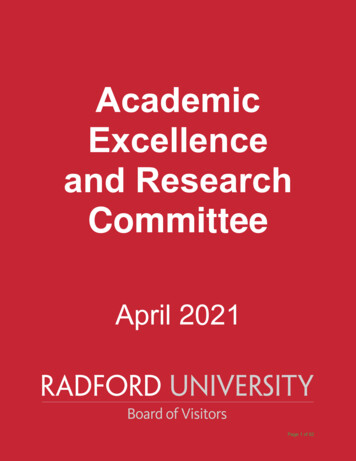 Academic Excellence And Research - Radford University