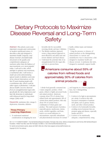 Joel Fuhrman, MD Dietary Protocols To Maximize 