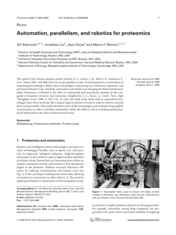 REVIEW Automation, Parallelism, And Robotics For Proteomics