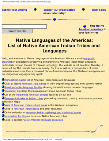 American Indian Tribal List: Native American Tribes And .