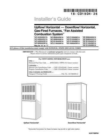 American Standard AUE Series Furnace Installation Manual