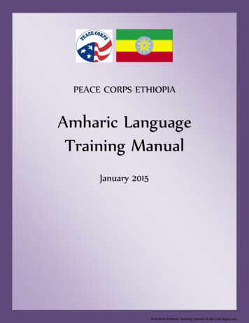 Amharic Language Training Manual - Live Lingua