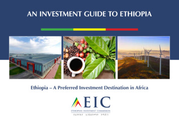 AN INVESTMENT GUIDE TO ETHIOPIA