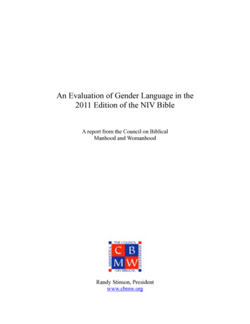 An Evaluation Of Gender Language In The 2011 NIV