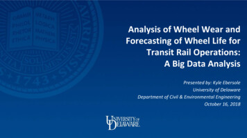 Analysis Of Wheel Wear And Forecasting Of Wheel Life For .