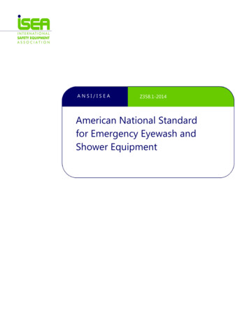 American National Standard For Emergency Eyewash And .