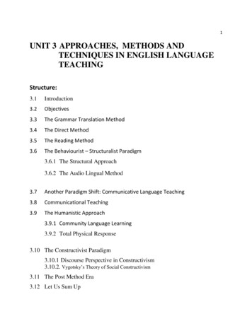 UNIT 3 APPROACHES, METHODS AND . - My 