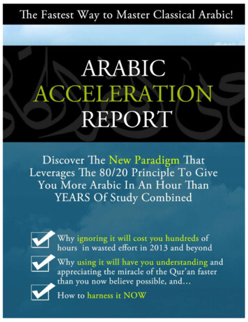 Arabic Acceleration Report - Learn Arabic Online
