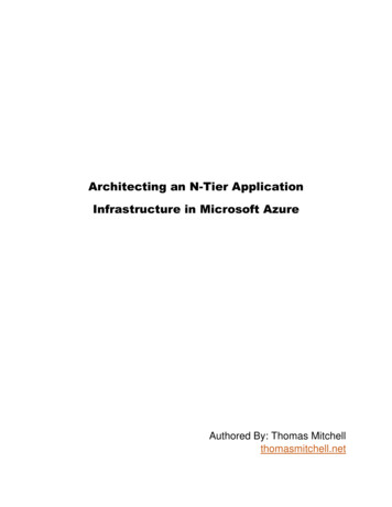 Architecting An N-Tier Application Infrastructure In .