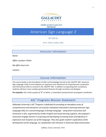 American Sign Language 3 - Gallaudet University