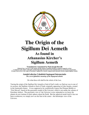 The Origin Of The Sigillum Dei Aemeth - Archidox