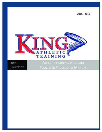 Athletic Training Program Niversity Policies Procedures Manual