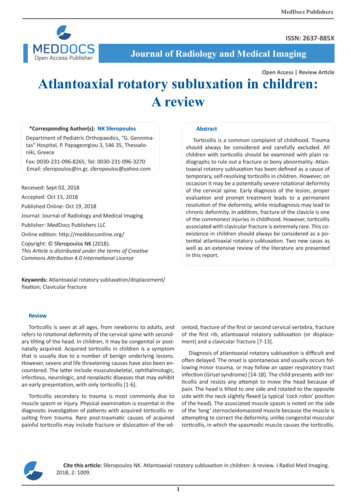 Atlantoaxial Rotatory Subluxation In Children: A Review
