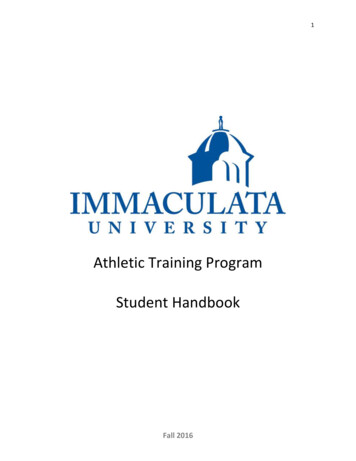Athletic Training Program Student Handbook - Immaculata University