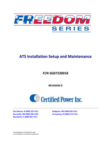 ATS Installation Setup And Maintenance - CPS