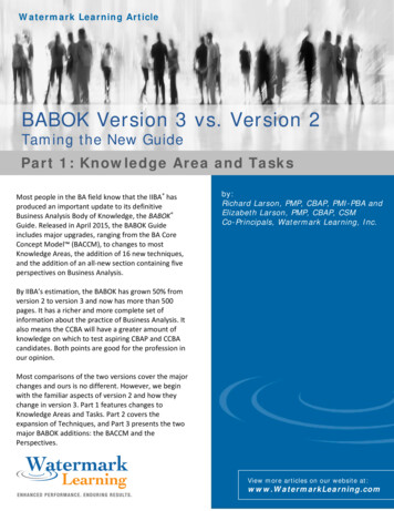 Babok Version 3 Vs Version 2 - Business Analysis, Project .