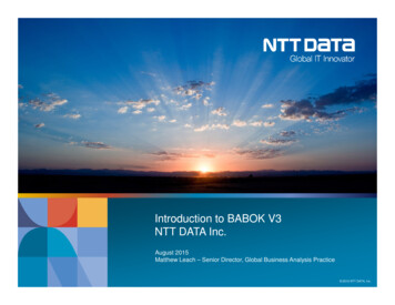 Introduction To BABOK V3 NTT DATA Inc.