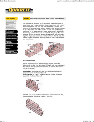 Basic Brick Construction - QUIKRETE