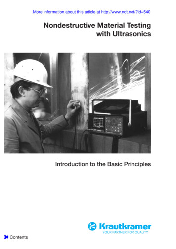 Nondestructive Material Testing With Ultrasonics