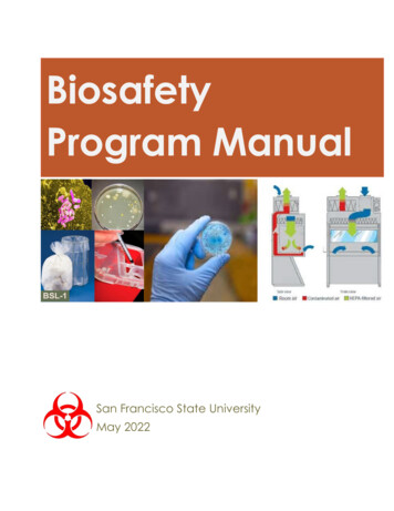 Biosafety Program Manual - Ehs.sfsu.edu