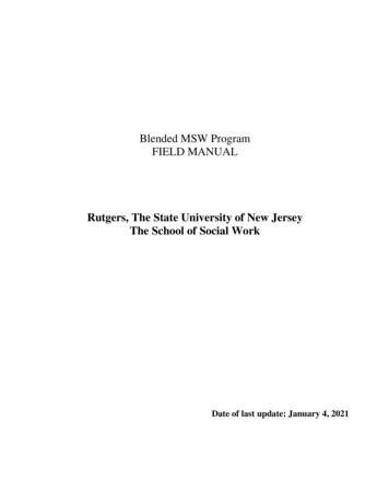 Blended MSW Program FIELD MANUAL - Socialwork.rutgers.edu