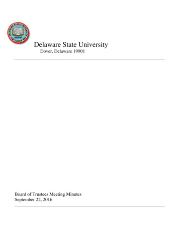 Board Of Trustees Meeting Minutes - Delaware State University