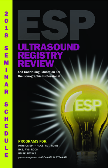 2 0 8 1 ESP S ULTRASOUND REGISTRY M REVIEW I And .