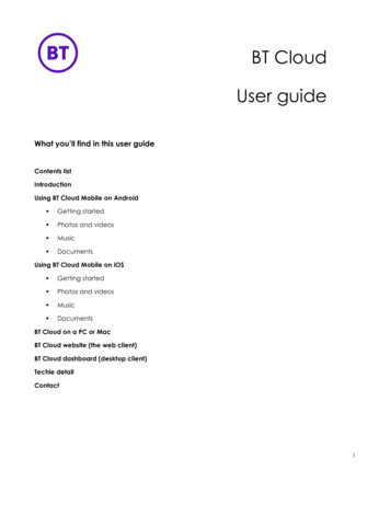 BT Cloud User Guide