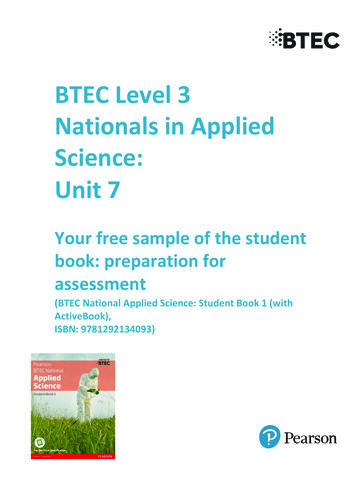 BTEC Level 3 Nationals In Applied Science: Unit 7