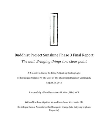 Buddhist Project Sunshine Phase 3 Final Report The Nail .