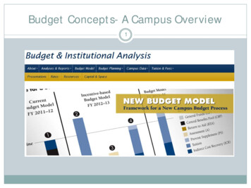 Budget Concepts-A Campus Overview